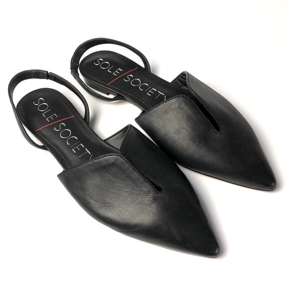 Sole Society Shoes Sole Society Tayja Deep V Slingback Flats Poshmark